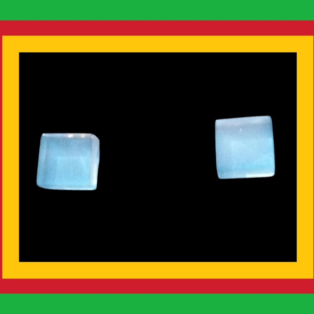 Blue Square Stud Earrings